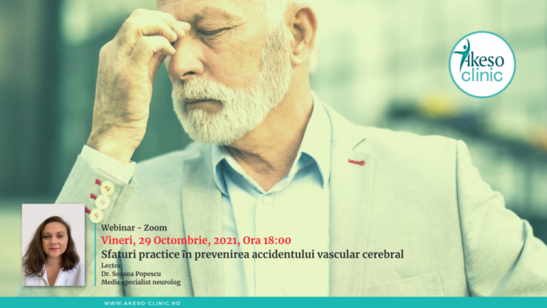 Webinar – Zoom / Sfaturi practice ȋn prevenirea accidentului vascular cerebral